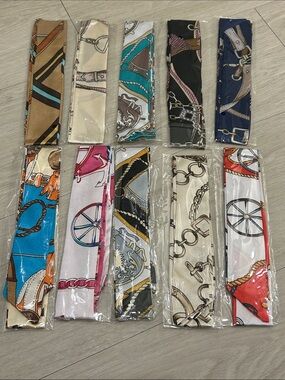 Purse Satin Scarf Set of 10 #16—Various Patterns and Colors